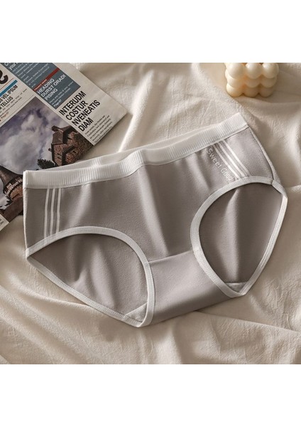 AS037 Gri Milk Silk Sports Altı Çubuk Kadınların Üç Pantoları (Yurt Dışından)