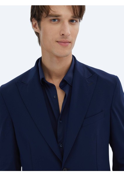 Lacivert Düz Modern Fit Takım Elbise