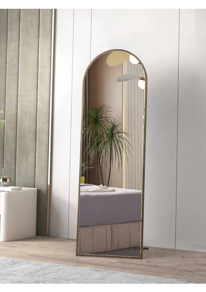Dekoratif Boy Aynası 180 cm x 60 cm Gold Çerçeve