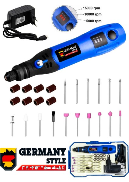 Mini Hobi Gravür Şarjlı Taşlama Akülü 24 Parça Gravür Set