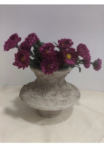 Benim Evim Kumlu Taş Rengi Minik Saksı Vazo Çiçeklik Bitkilik 11X13CM Seramik Bahçelik 1 Adet modelleri