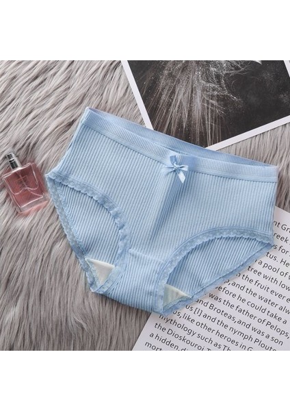AB08 Mavi Milk Silk Altı Çubukları Soğuk Orta Üç Pantoları (Yurt Dışından)