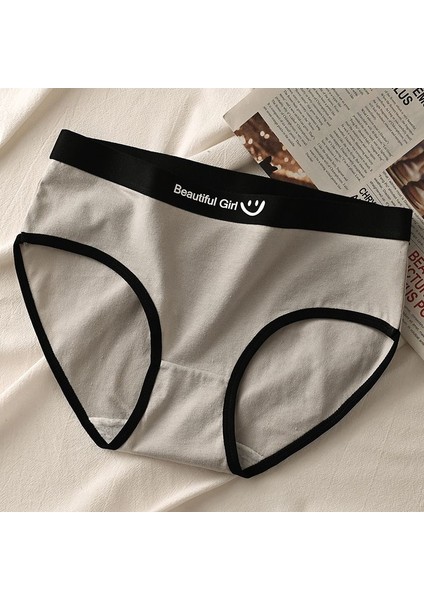 AS021 Grey Milk Silk Gülümse Yüzü Altı Çubuk Kadınların Üç Pantoları (Yurt Dışından)
