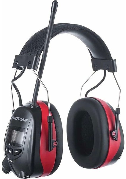 Bluetooth Am Fm Radyo Kulaklıklar, 25DB Kulak Koruma - Kırmızı