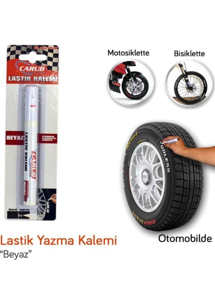 Oto Lastik Kalemi Beyaz Araç Lastik Yazı Yazma Boyama Kalemi