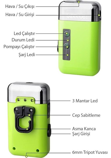 PM-24919 Akvaryum Su Tahliye Pompası Balıkçı Akıllı Fener Ledli Oksijen fiyatları