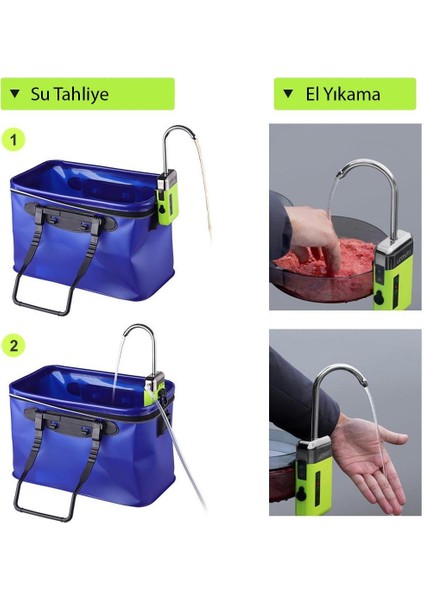 PM-24919 Akvaryum Su Tahliye Pompası Balıkçı Akıllı Fener Ledli Oksijen modelleri