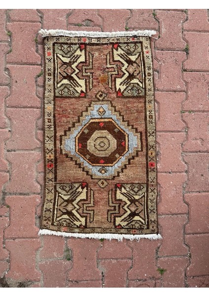 53 x 91 cm Ender Desenli Küçük Boy Nostaljik El Dokuma Kilim Nostaljik Severler Için Harika Hediye