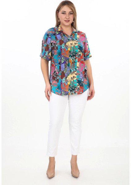 Viskon Terletmez Büyük Beden Kadın Gömlek fırsatları