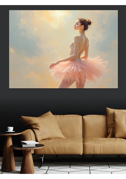 Pembe Tüllü Balerin Dekoratif Kanvas - Mdf Ahşap Tablo fiyatları