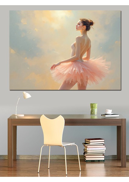 Pembe Tüllü Balerin Dekoratif Kanvas - Mdf Ahşap Tablo indirimleri