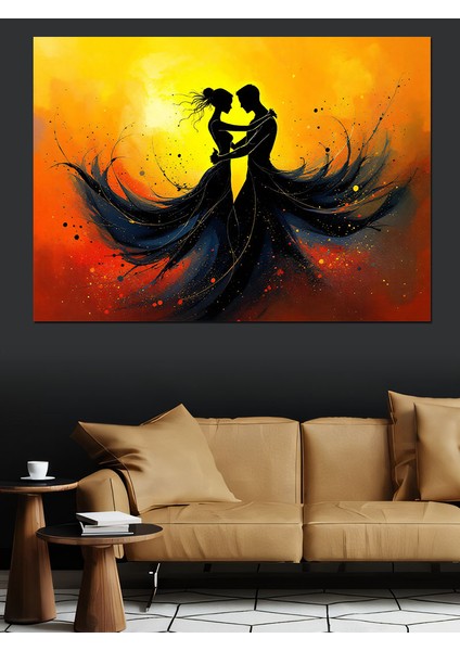 Dans Eden Silüetler Dekoratif Kanvas - Mdf Ahşap Tablo fiyatları