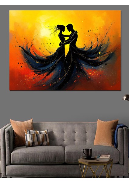 Dans Eden Silüetler Dekoratif Kanvas - Mdf Ahşap Tablo fırsatları