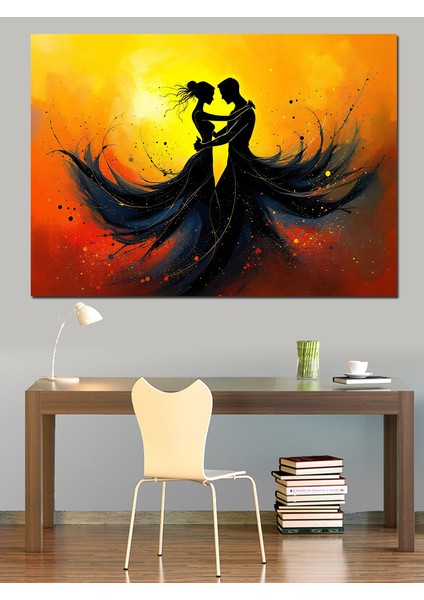 Dans Eden Silüetler Dekoratif Kanvas - Mdf Ahşap Tablo indirimleri