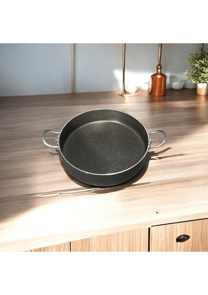 30 cm Granit Basık Tencere Metal