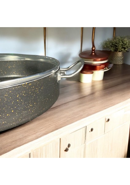 30 cm Granit Basık Tencere Metal