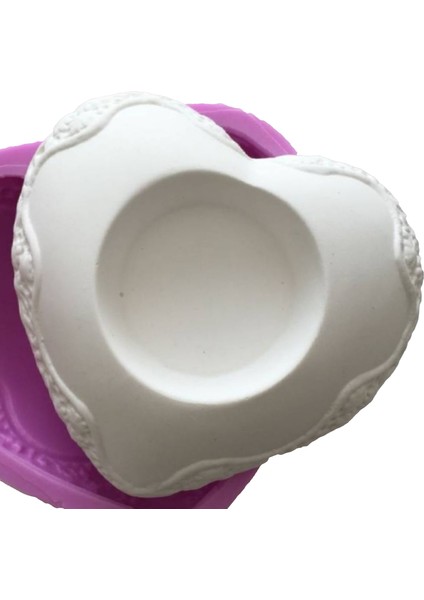 Çiçek Desenli Kalp Mumluk 11CM Silikon Kalıp K-207 fırsatları