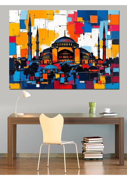 Soyut Camii Kompozisyonu Dekoratif Kanvas - Mdf Ahşap Tablo modelleri