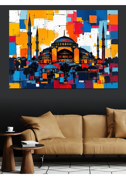 Soyut Camii Kompozisyonu Dekoratif Kanvas - Mdf Ahşap Tablo indirimleri