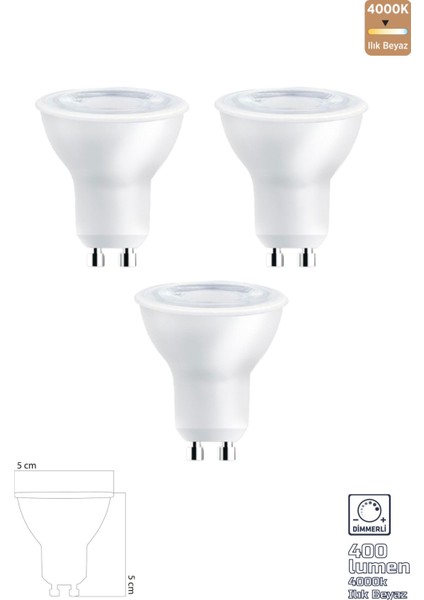 GU10 220V 6W 4000K Cob LED Ampul ERD-285