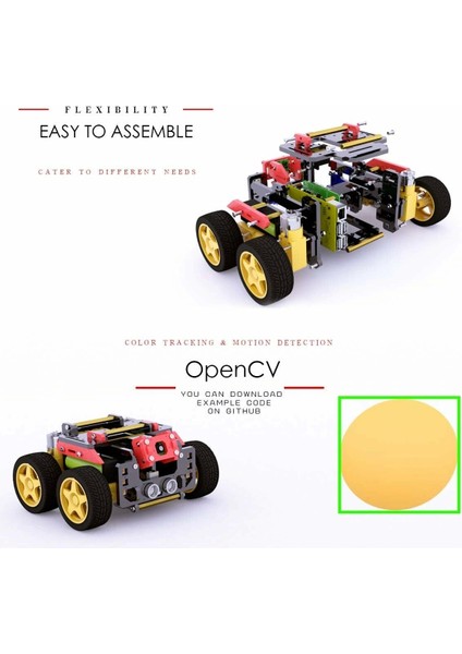 4WD Akıllı Robot Kiti - Raspberry Pi ile Uyumlu