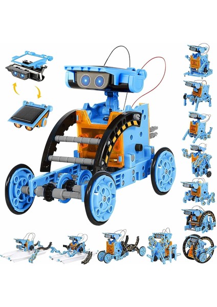 Stem Projeleri 12'si 1 Arada Güneş Robotu Oyuncakları, (190 Parça)