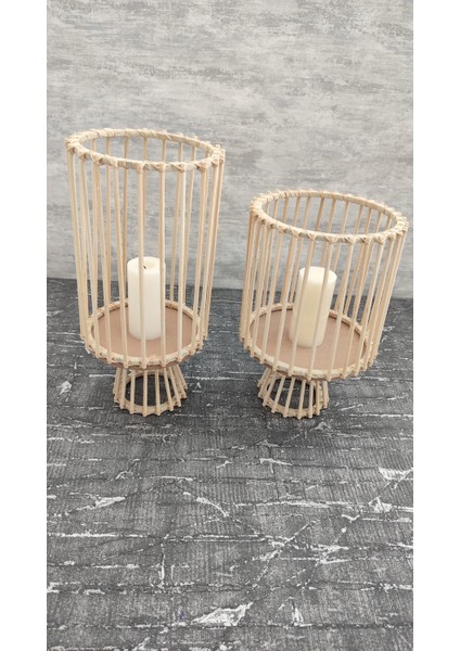 Bambu Fener Mumluk 2 Li Set (35 cm -30 cm )