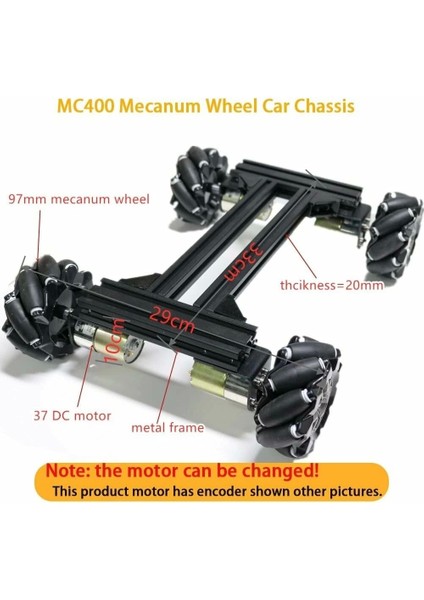 Mecanum Wheel 4WD Metal Robot Araba Şasi Öğrenme Kiti fiyatları