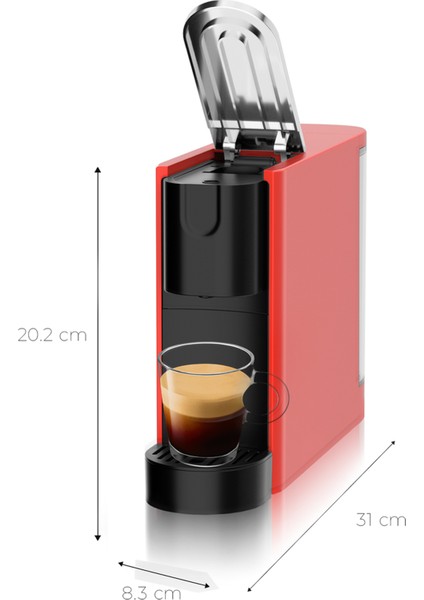 Ox-Pro Kırmızı Espresso Kapsül Kahve Makinesi