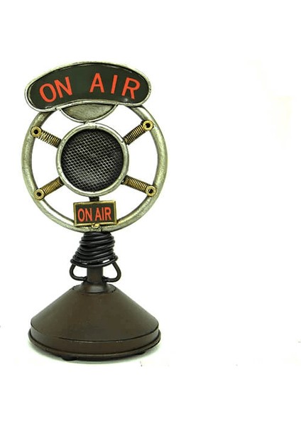 Vintage Tasarım Dekoratif Metal Mikrofon