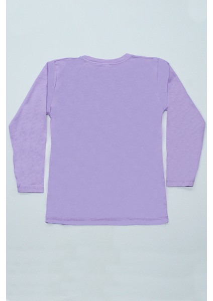 Kız Çocuk Uzun Kollu Tshirt Pullu Harf Baskılı Bisiklet Yaka E9 modelleri