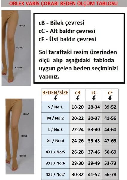 Diz Altı Çorabı Burnu Açık Ten Rengi Orta Basınç Ccl2 Çift Bacak modelleri