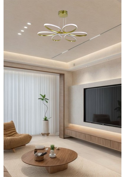 Modern Eskitme Papatya Model Kumandalı 3 Renk (Beyaz / Sarı / Günışığı) LED Avize fiyatları