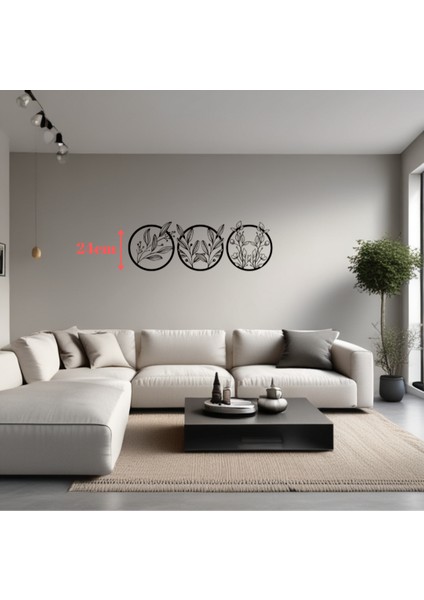 3'lü Yaprak Desenli Metal Tablo , Siyah fiyatları