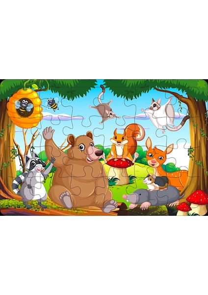 Ahşap Puzzle Eğitici 5'li Set - Eğitici Yapboz Puzzle Set