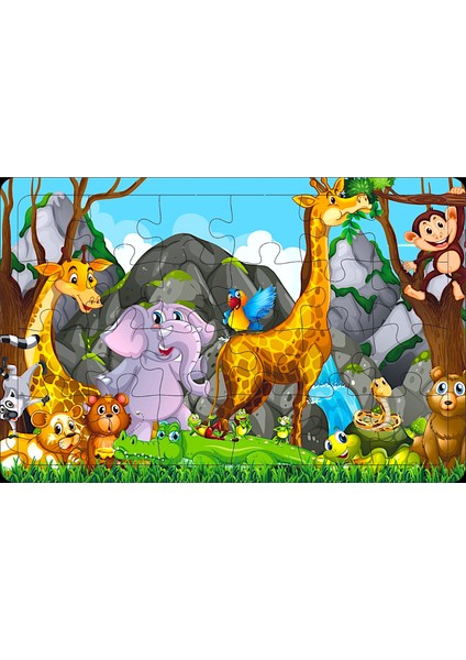 Ahşap Puzzle Eğitici 5'li Set - Eğitici Yapboz Puzzle Set