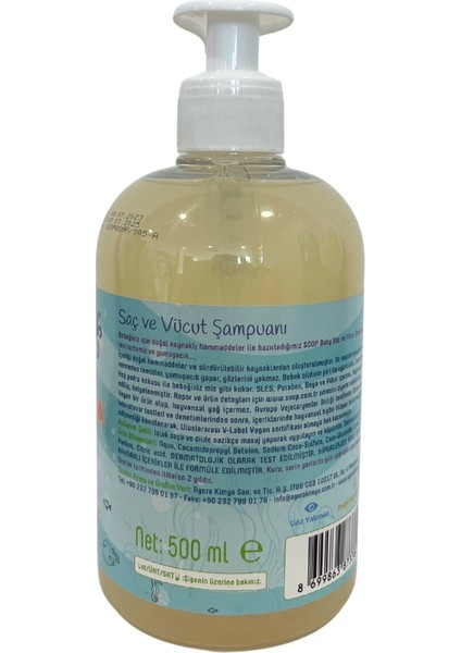 Saç ve Vücut Şampuanı 2'li Paket, 2x 500 ml