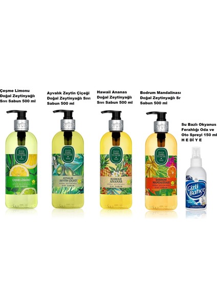 Altın Sıvı Sabunlar SERİSİ(500 ml x 4 Adet+Gizli Bahçe Oto ve Oda Kokusu Hediye)