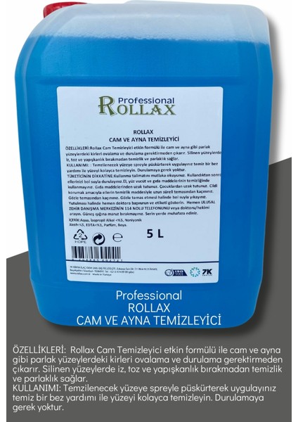 Cam ve Ayna Temizleyici 5 Lt