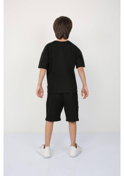 Smilodox Enjeksiyon Kabartma Baskılı Ön Şort Cepli Erkek Çocuk Şortlu Alt Üst Takım fiyatları