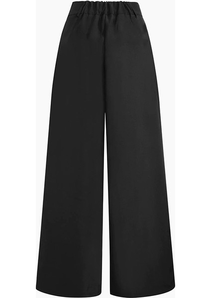 x Nurbeli Siyah Kadın Asimetrik Tasarımlı Lastikli Likralı Pantolon fiyatları