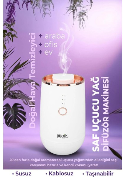 Easy Protect Set (Aromaterapi Difüzörü+ Easy Protect Uçucu Yağ Karışımı 10 ml Çay Ağacı + Palmarosa + Tarçın)