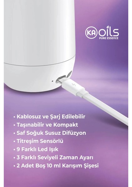 Easy Protect Set (Aromaterapi Difüzörü+ Easy Protect Uçucu Yağ Karışımı 10 ml Çay Ağacı + Palmarosa + Tarçın)