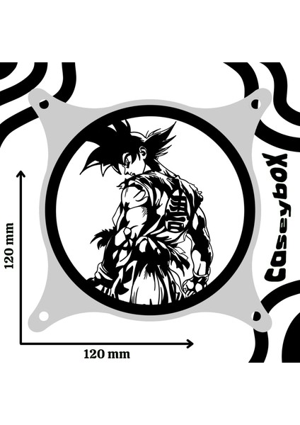 Son Goku 120X120 mm Siyah Çerçeveli Pc Aksesuarı Masaüstü Bilgisayar Ikili Fan Kapağı