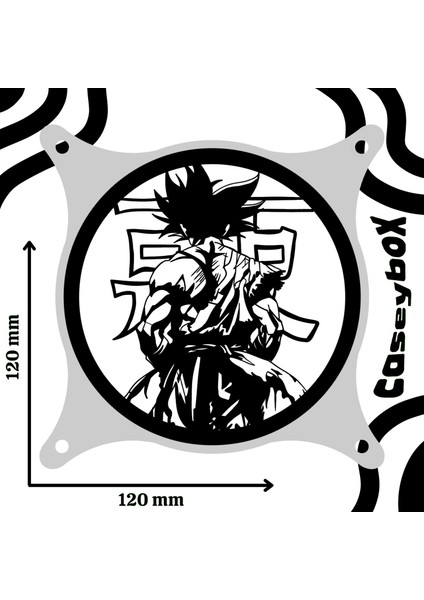 Son Goku 120X120 mm Siyah Çerçeveli Pc Aksesuarı Masaüstü Bilgisayar Ikili Fan Kapağı