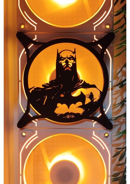 Batman 120X120 mm Siyah Çerçeveli Oyun Pc Aksesuarı, Masaüstü Bilgisayar Fan Kapağı