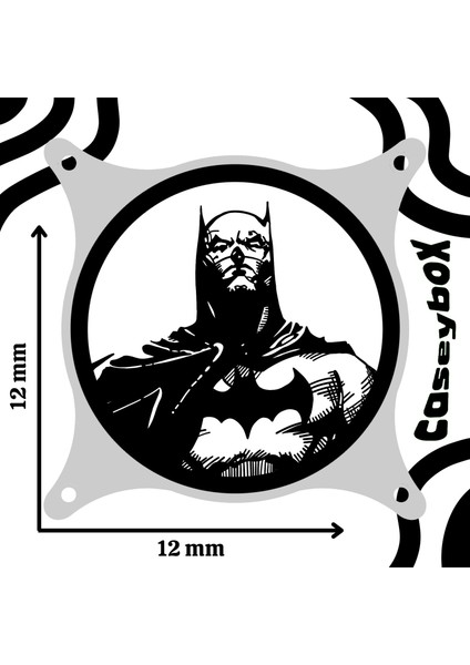 Batman 120X120 mm Siyah Çerçeveli Oyun Pc Aksesuarı, Masaüstü Bilgisayar Fan Kapağı