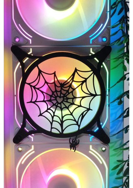 Örümcek Ağı 120X120 mm Siyah Çerçeveli Oyun Pc Aksesuarı, Masaüstü Bilgisayar Fan Kapağı