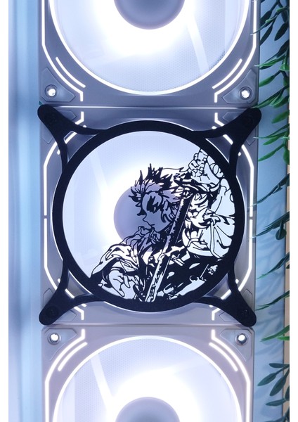 Rengoku 120X120 mm Siyah Çerçeveli Oyun Pc Aksesuarı, Masaüstü Bilgisayar Fan Kapağı