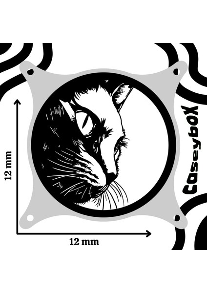 Kedi 120X120 mm Beyaz Çerçeveli Oyun Pc Aksesuarı, Masaüstü Bilgisayar Fan Kapağı modelleri